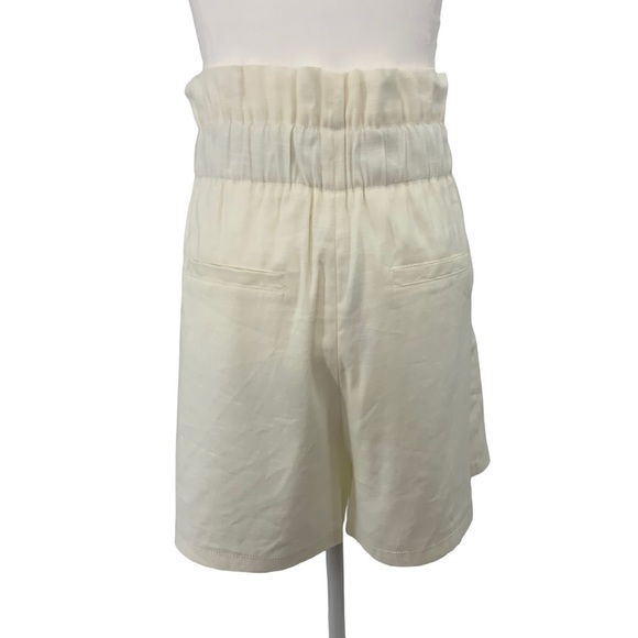 Veronica Beard High Waisted Linen Blend Cream Color Shorts D4 - Picture 8 of 10